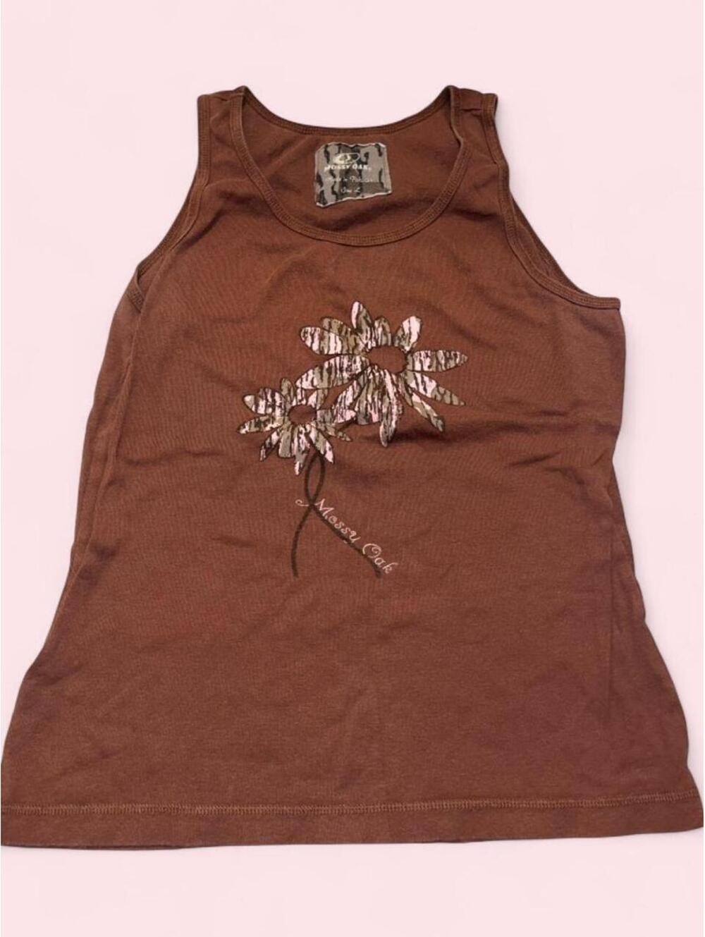 Mossy Oak Women's Brown and Orange Vests-tanks-cami